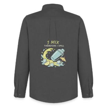 Shaker Stuck Beginner Mixologist - Men's Oxford Shirt by Stanley/Stella - anthracite - Back - AI Model Male 185 dark (185cm)