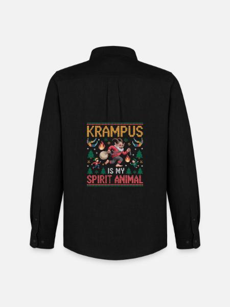 Krampus ist mein Geisttier - Männer Oxford Hemd von Stanley/Stella - Schwarz