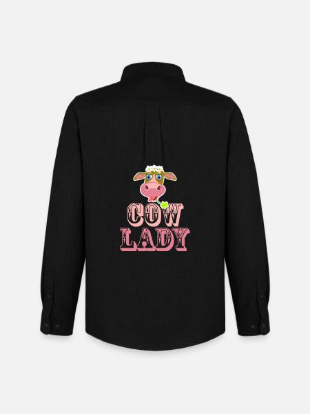 Cow Lady - for cow friends - Men's Oxford Shirt by Stanley/Stella - black