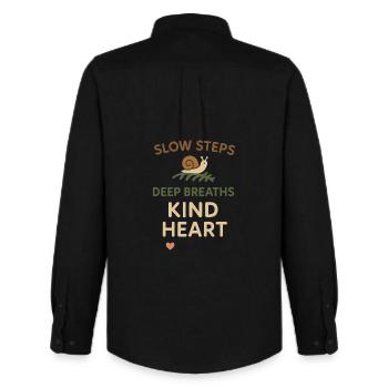Neurodivergent introvert - Men's Oxford Shirt by Stanley/Stella - black - Back - AI Model Male 185 dark (185cm)