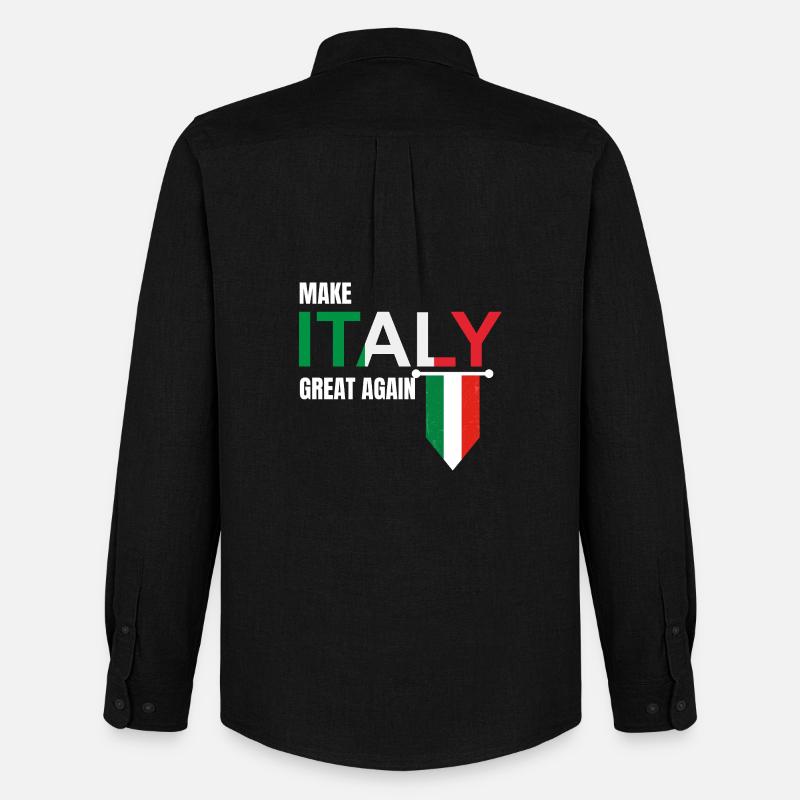 Make Italy Great Again - Stanley/Stella Camicia Oxford uomo - nero