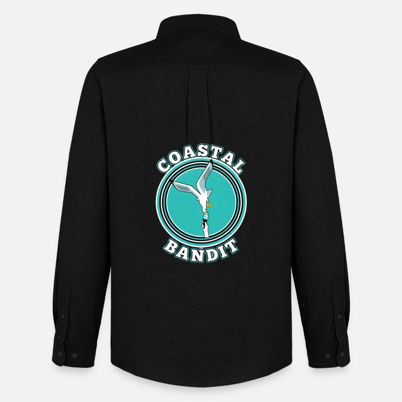 Küstenbandit Möwe Stiehlt Eis - Männer Oxford Hemd von Stanley/Stella - Schwarz