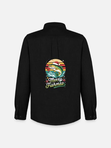  Merry Fishmas Lustiger Weihnachtskarpfen für - Männer Oxford Hemd von Stanley/Stella - Schwarz