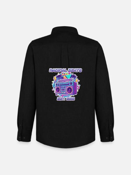 Radical Beats – 80s Retro Boombox Design - Men's Oxford Shirt by Stanley/Stella - black
