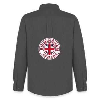 Birmingham England emblem badge - Men's Oxford Shirt by Stanley/Stella - anthracite - Back - AI Model Male 185 dark (185cm)