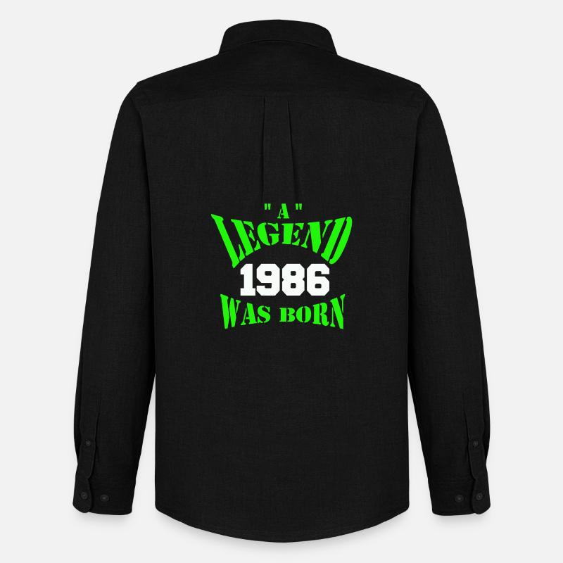 A Legend Was Born 1986 - Männer Oxford Hemd von Stanley/Stella - Schwarz