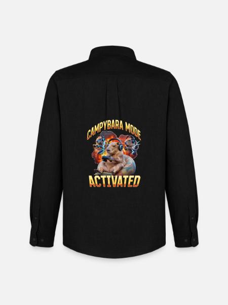 Funny Gaming Gamer Capybara - Männer Oxford Hemd von Stanley/Stella - Schwarz