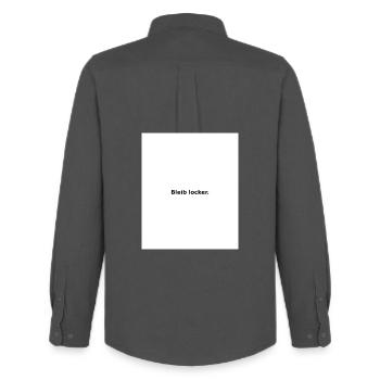 Stay Relaxed – Minimal Slogan - Men's Oxford Shirt by Stanley/Stella - anthracite - Back - AI Model Male 185 dark (185cm)