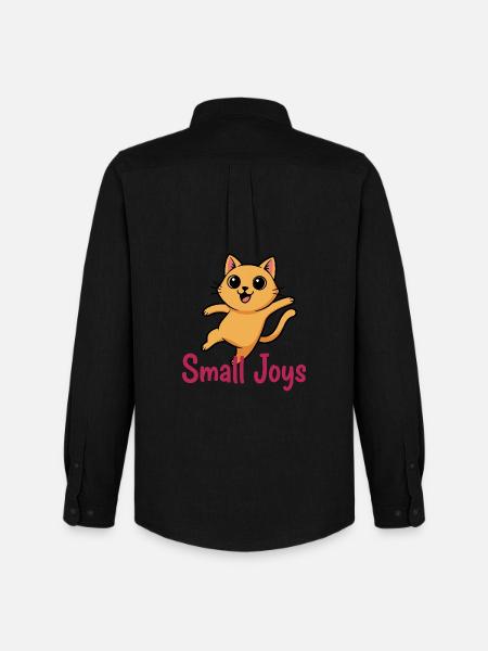 Little Kitten of Joy Jump - Men's Oxford Shirt by Stanley/Stella - black