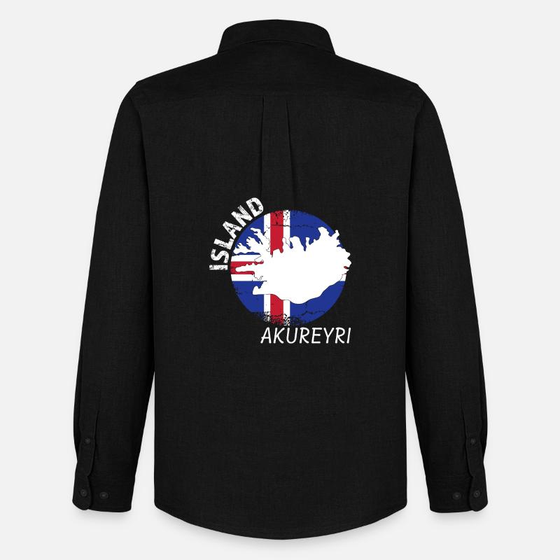 Akureyri - Männer Oxford Hemd von Stanley/Stella - Schwarz