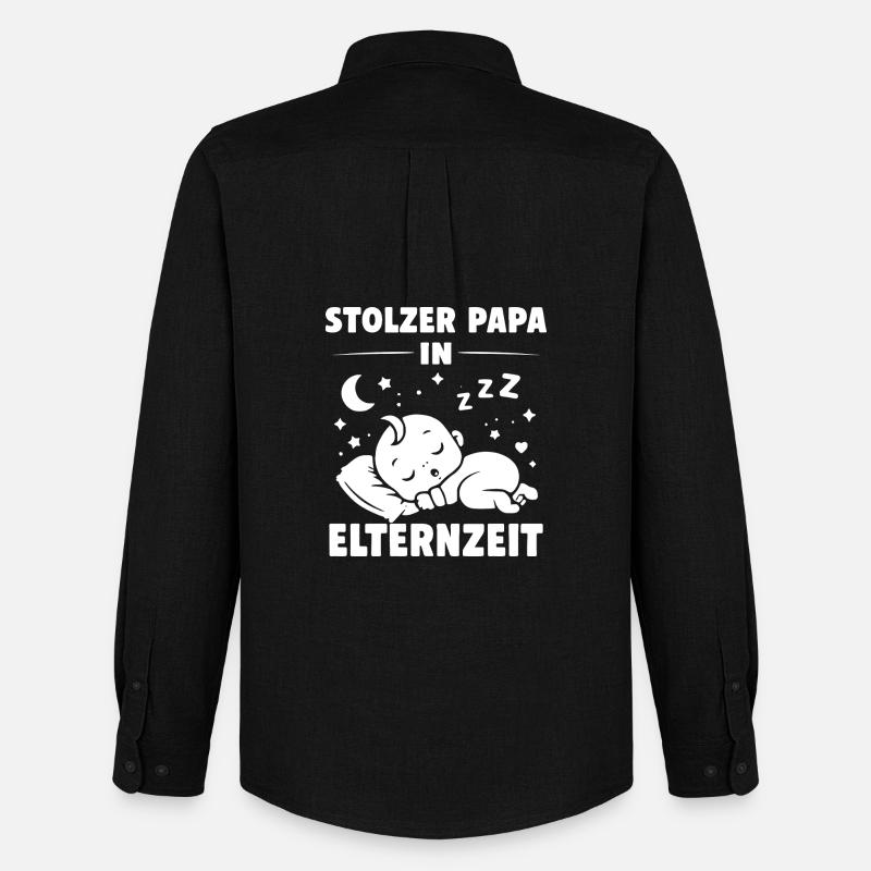 Stolzer Papa in Elternzeit - Männer Oxford Hemd von Stanley/Stella - Schwarz