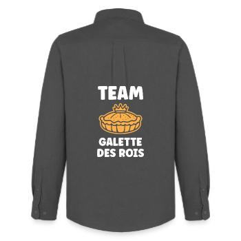 Humor galette des rois - Men's Oxford Shirt by Stanley/Stella - anthracite - Back - AI Model Male 185 dark (185cm)