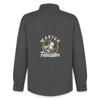 Master Fabricator Welding Graphic Tee Design - Männer Oxford Hemd von Stanley/Stella - Anthrazit - Hinten - AI Model Male 185 dark (185cm)