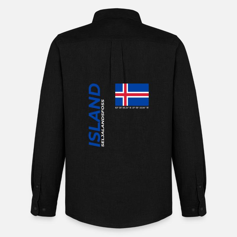 Seljalandsfoss - Männer Oxford Hemd von Stanley/Stella - Schwarz
