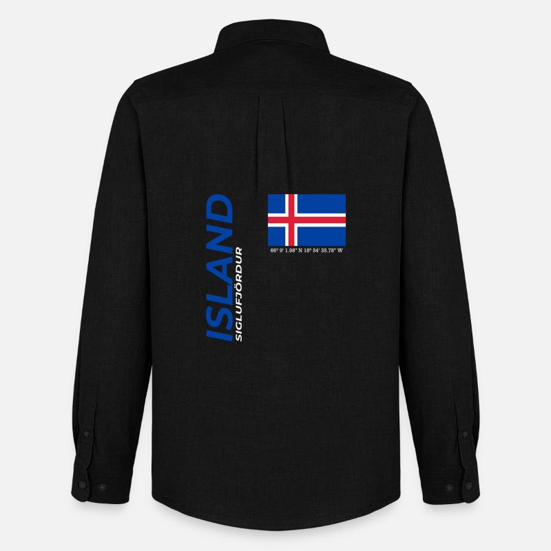 Siglufjördur  - Männer Oxford Hemd von Stanley/Stella - Schwarz
