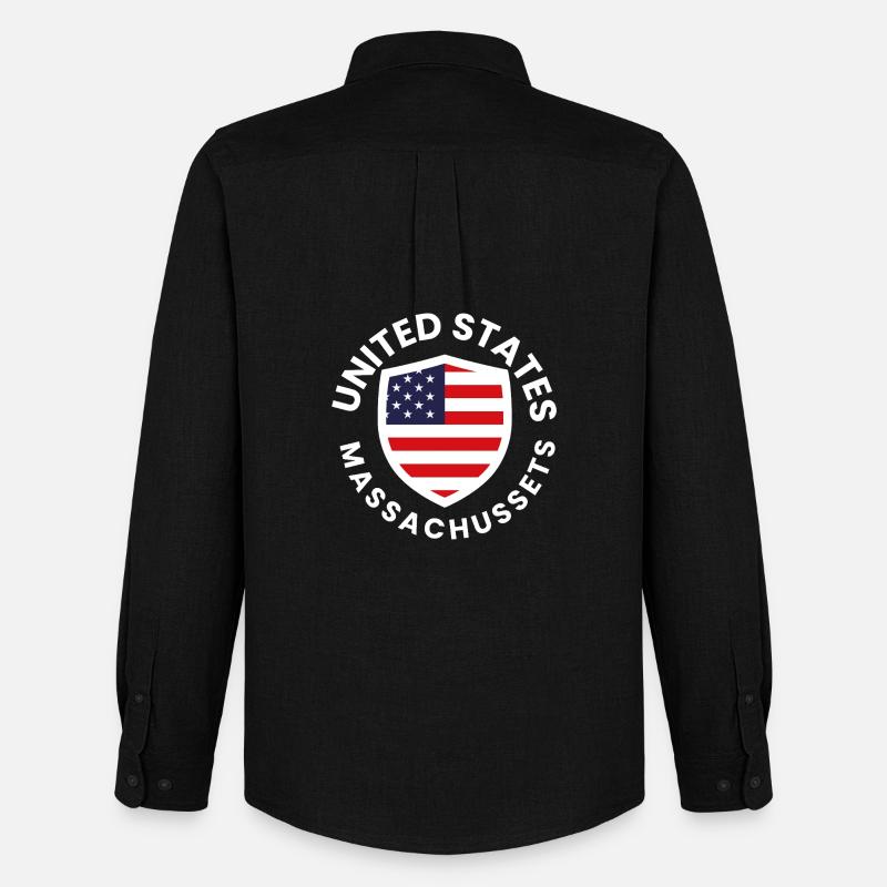 Amerikanischer Schild mit Flaggendesign - Männer Oxford Hemd von Stanley/Stella - Schwarz