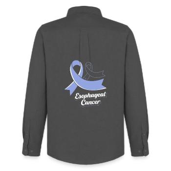 Cancer de l’œsophage Survivant du cancer de la chimiothérapie - Chemise Oxford homme Stanley/Stella - charbon - Dos - AI Model Male 185 dark (185cm)