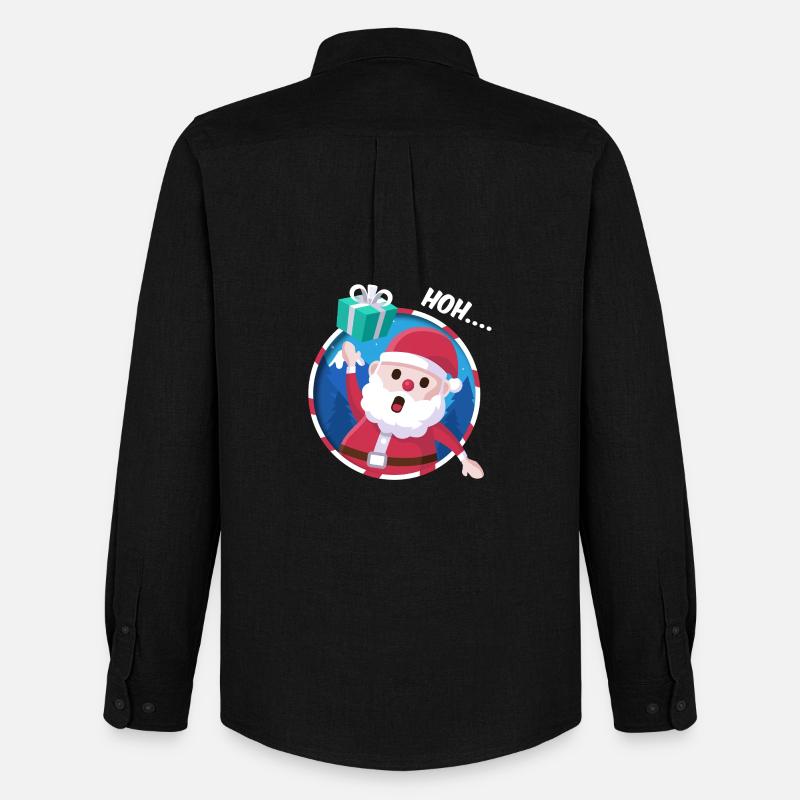 Leuchtender Santa Geschenk - Männer Oxford Hemd von Stanley/Stella - Schwarz