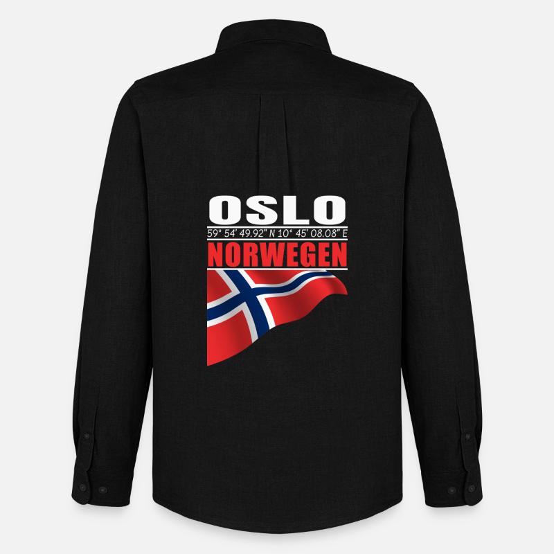 Oslo - Männer Oxford Hemd von Stanley/Stella - Schwarz
