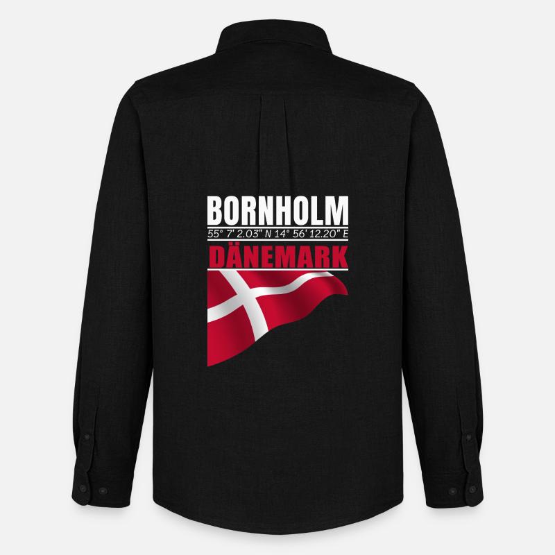 Bornholm - Männer Oxford Hemd von Stanley/Stella - Schwarz