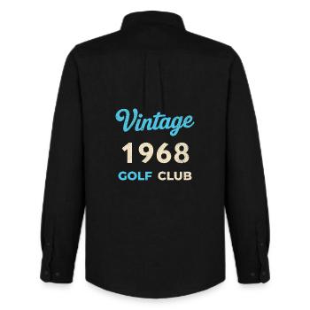 Vintage 1968 Golf Club Retro Geburtsjahr Geschenk - Männer Oxford Hemd von Stanley/Stella - Schwarz - Hinten - AI Model Male 185 dark (185cm)