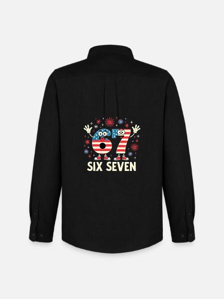 US Flag 67 Memes Six Seven - Chemise Oxford homme Stanley/Stella - noir