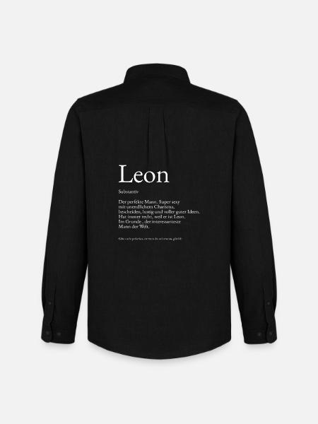Leon Dictionary Explanation First name Lukas - Men's Oxford Shirt by Stanley/Stella - black