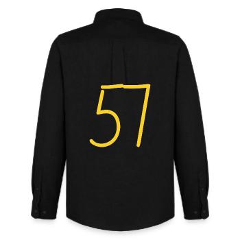 57 - Men's Oxford Shirt by Stanley/Stella - black - Back - AI Model Male 185 dark (185cm)