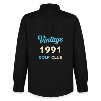 Vintage 1991 Golf Club Retro Geburtsjahr Geschenk - Männer Oxford Hemd von Stanley/Stella - Schwarz - Hinten - AI Model Male 185 dark (185cm)