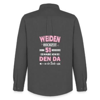 51 Years Relationship Anniversary Wedding Anniversary - Men's Oxford Shirt by Stanley/Stella - anthracite - Back - AI Model Male 185 dark (185cm)