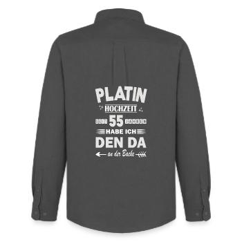 55 Years Relationship Anniversary Wedding Anniversary - Men's Oxford Shirt by Stanley/Stella - anthracite - Back - AI Model Male 185 dark (185cm)