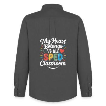 SPED Teacher Inclusive Education Special Needs - Men's Oxford Shirt by Stanley/Stella - anthracite - Back - AI Model Male 185 dark (185cm)
