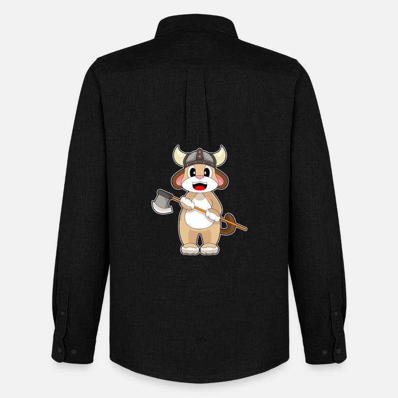 Hund Vikinger Axt - Männer Oxford Hemd von Stanley/Stella - Schwarz
