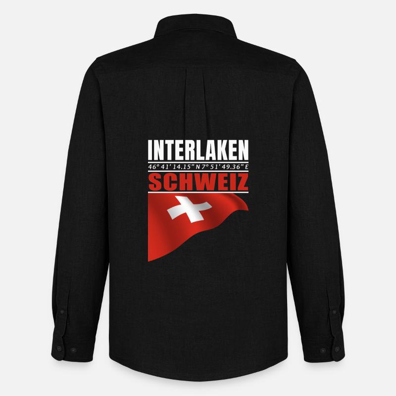 Interlaken - Männer Oxford Hemd von Stanley/Stella - Schwarz