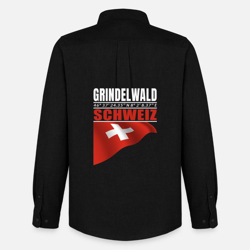 Grindelwald - Männer Oxford Hemd von Stanley/Stella - Schwarz