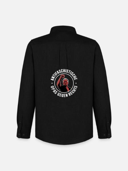 Anti-fascist grandpas against the right - Men's Oxford Shirt by Stanley/Stella - black