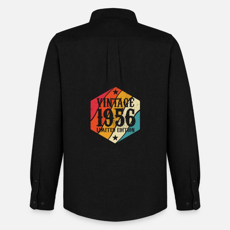Limited Edition 1956 Geburtstag Geschenk - Männer Oxford Hemd von Stanley/Stella - Schwarz