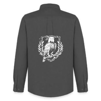 Kakadu Papagei im Wappen - Männer Oxford Hemd von Stanley/Stella - Anthrazit - Hinten - AI Model Male 185 dark (185cm)