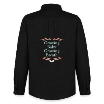 Prenatal Yoga Expectant Mother - Men's Oxford Shirt by Stanley/Stella - black - Back - AI Model Male 185 dark (185cm)