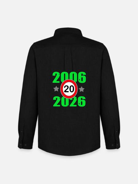 20 years , 20th birthday 2026 - Men's Oxford Shirt by Stanley/Stella - black