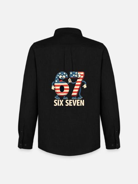 US Flag 67 Memes Six Seven - Men's Oxford Shirt by Stanley/Stella - black