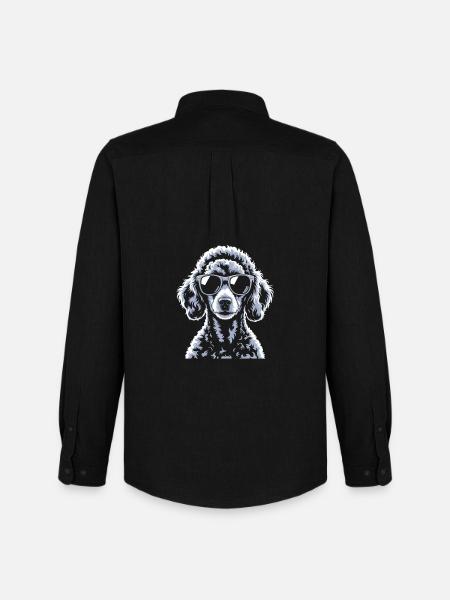 White Poodle - Men's Oxford Shirt by Stanley/Stella - black