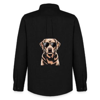 Labrador brun - Chemise Oxford homme Stanley/Stella - noir - Dos - AI Model Male 185 dark (185cm)