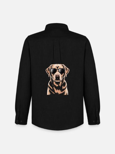 Brauner Labrador  - Männer Oxford Hemd von Stanley/Stella - Schwarz