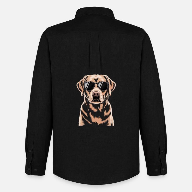 Brauner Labrador  - Männer Oxford Hemd von Stanley/Stella - Schwarz