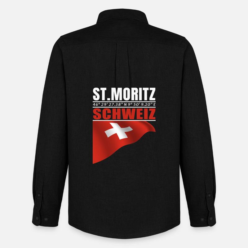 St. Moritz - Männer Oxford Hemd von Stanley/Stella - Schwarz