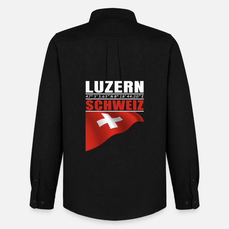 Luzern - Männer Oxford Hemd von Stanley/Stella - Schwarz