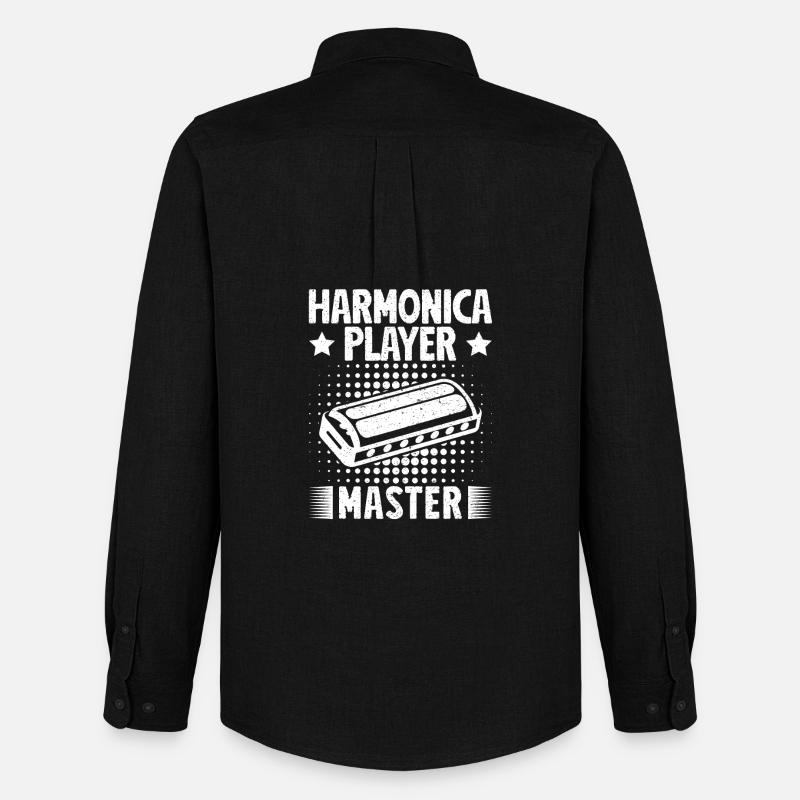 Harmonica Musican Player Master Harmonica - Männer Oxford Hemd von Stanley/Stella - Schwarz