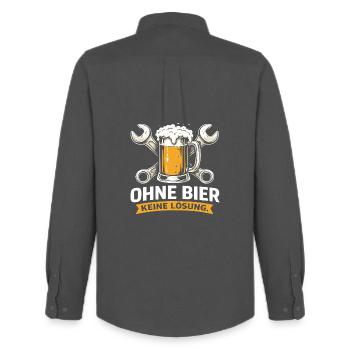 Pas de solution sans bière – Camiseta Beer & Tools - Chemise Oxford homme Stanley/Stella - charbon - Dos - AI Model Male 185 dark (185cm)
