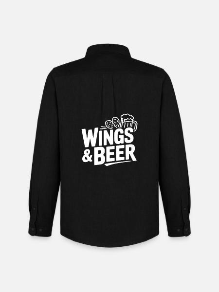 Wings and Beer - Men's Oxford Shirt by Stanley/Stella - black